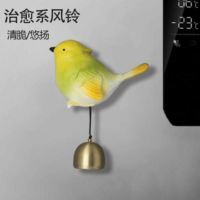 创意可爱小鸟入户门铃铛冰箱贴磁贴个性吸磁铁留言板家居装饰风铃