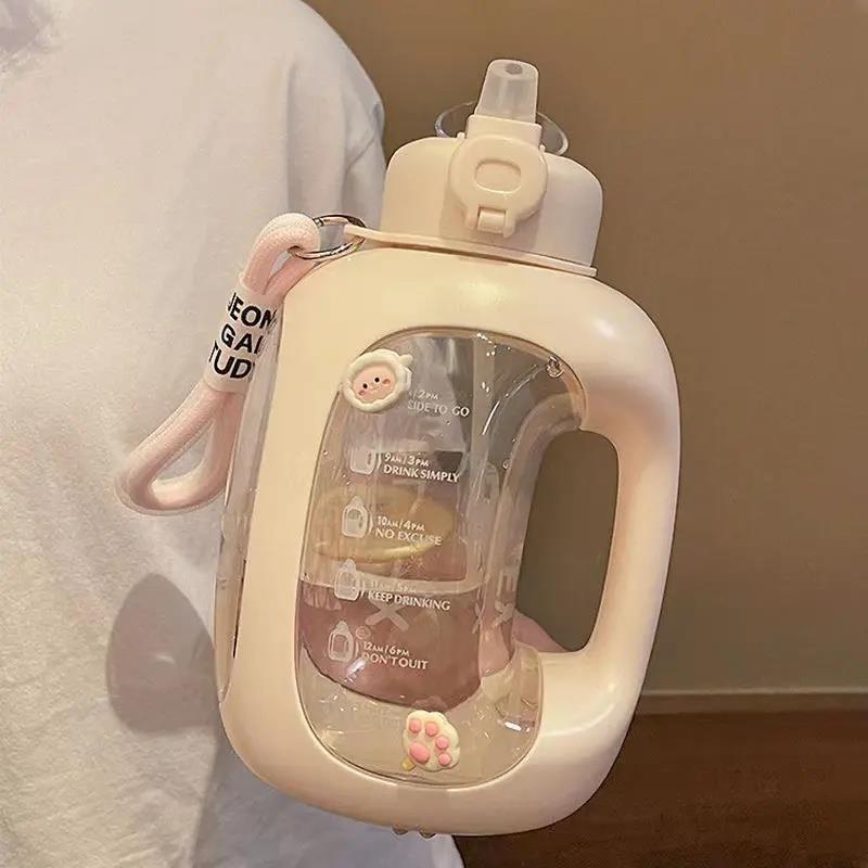 大容量水杯男女生新款2024健身运动水壶吨桶吨耐高温吸管杯子夏天