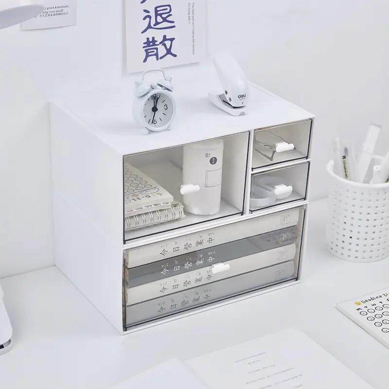 创意桌面抽屉式收纳盒可叠加组合分隔盒办公桌整理收纳杂物整理盒