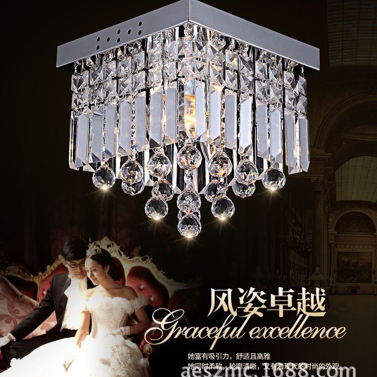 LED现代简约水晶吸顶灯玄关走廊灯门廊灯过道灯卧室灯饰客厅灯具