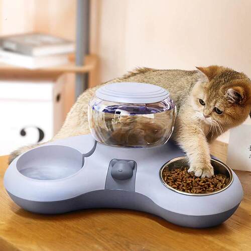 猫碗食盆宠物猫盆猫咪饭碗喝水饮水喂 食一体猫粮水碗狗狗饭碗狗