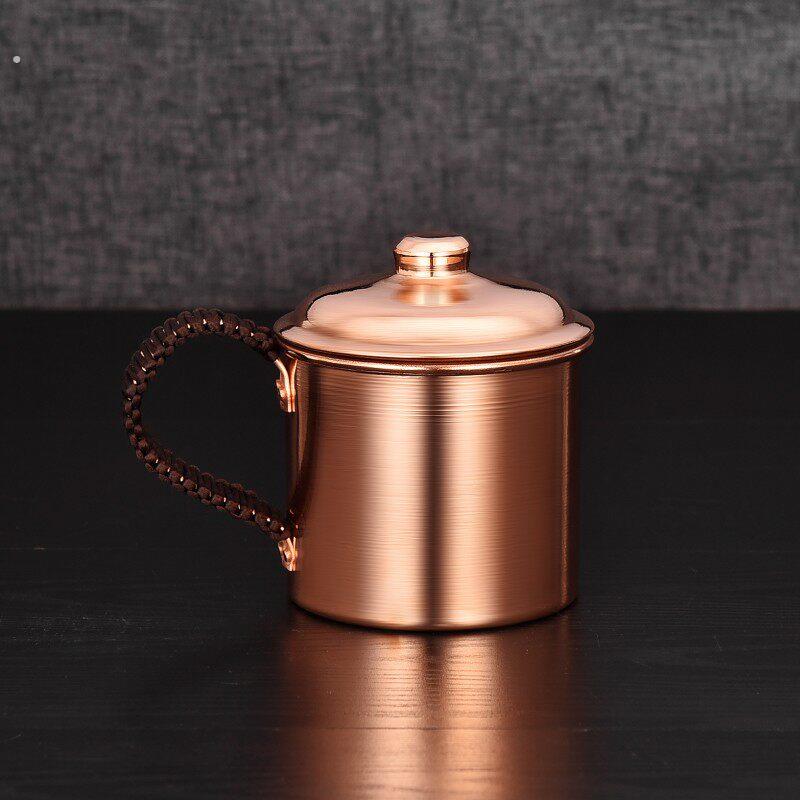 铜杯子纯铜手工茶杯补铜加厚纯铜杯小紫铜杯大号黄铜喝水餐具水杯