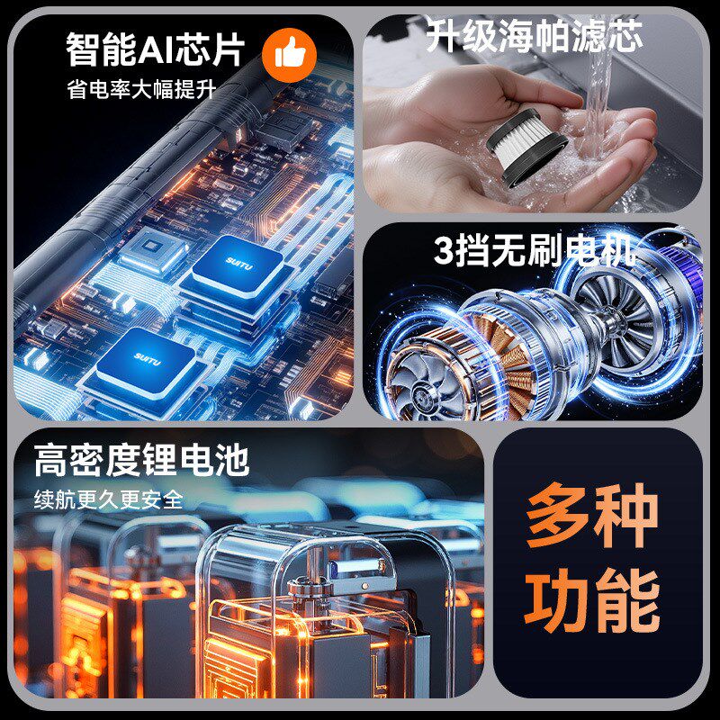 车载吸尘器手持大功率吸吹一体吹尘机家用抽真空充气机亚马逊跨境