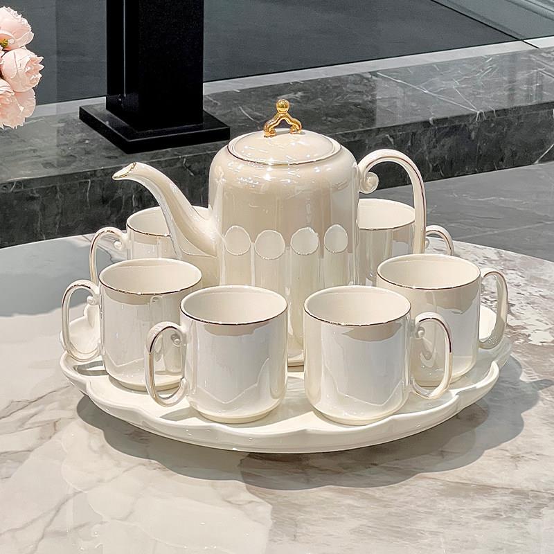 茶具套组2024新款轻奢高档陶瓷水杯茶壶茶杯家用客厅待客结婚礼品