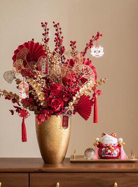 福桶摆件客厅轻奢高档乔迁新居礼品结婚新房红色新年装饰搬家礼物