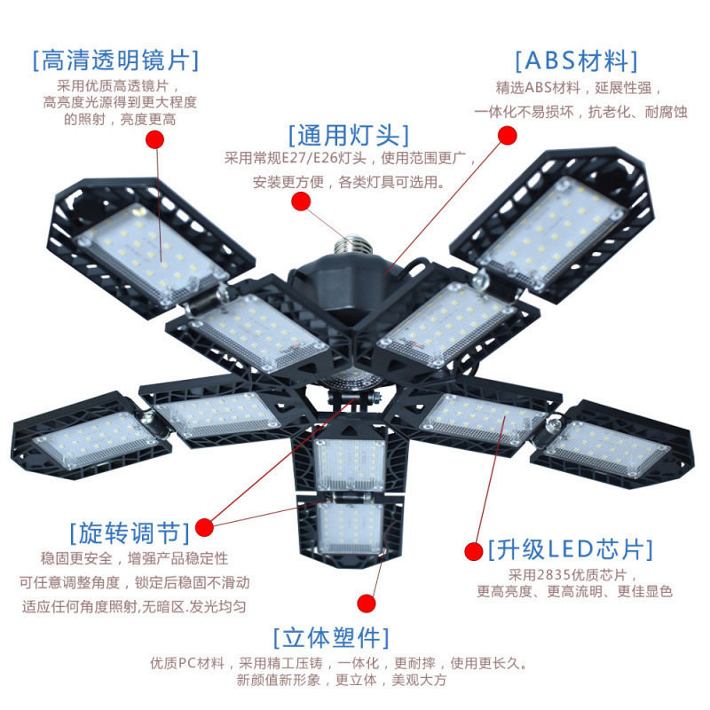 车库折叠五叶超亮省电灯泡