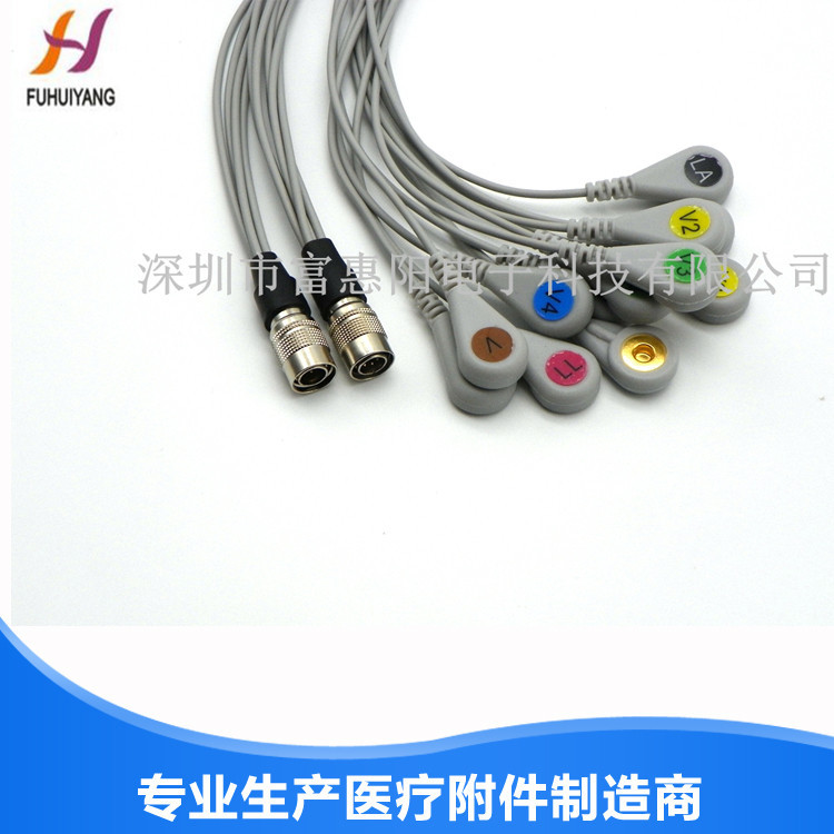 兼容 上海群天动态心电导联线,24小时Holter心电线