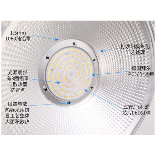 现货直供80W-300WLED贵雅工矿灯工厂大型网球场照明灯高亮白光