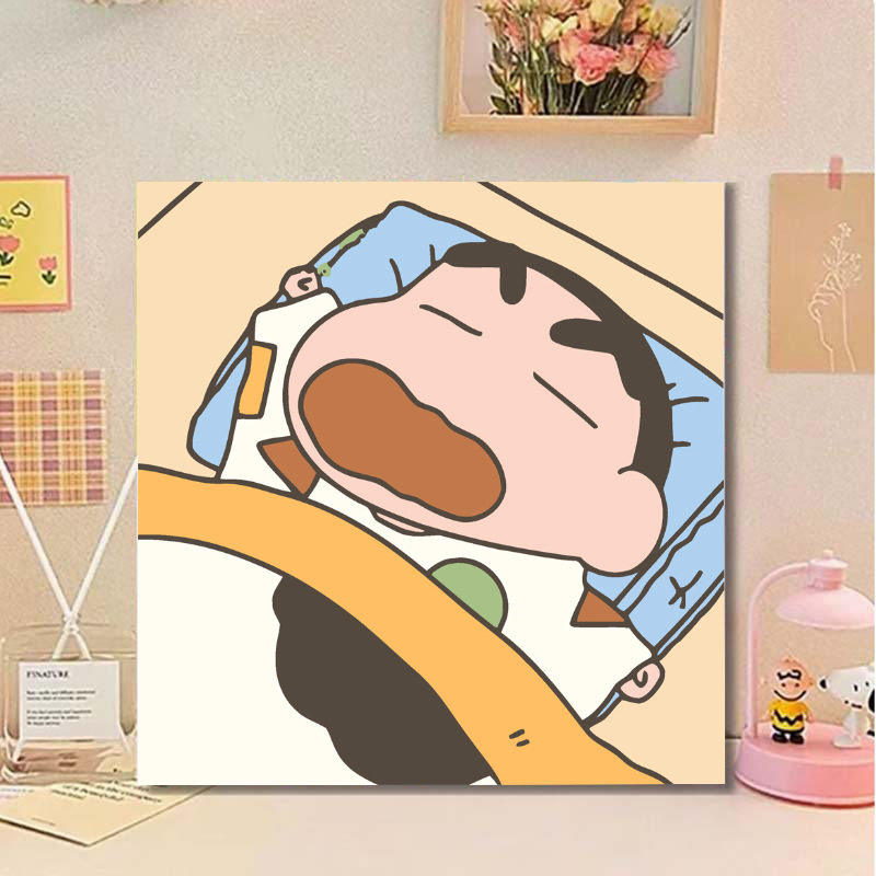 蜡笔小新DIY治愈涂色油画