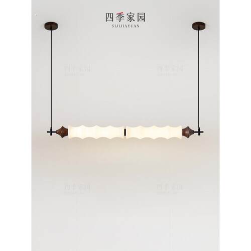 法式中古餐厅吊灯设计师宋式美学吊灯一字长条简约吧台茶室灯具