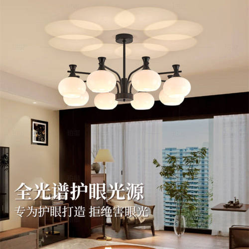 中古风客厅吊灯2026新款美式复古大厅主灯高级感餐厅灯具中山灯饰