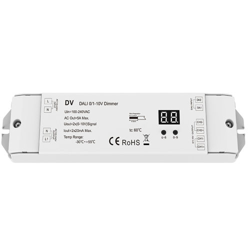 2地址2通道0/1-10V输出DALI0/1-10V调光器AC100-240V2CH*5ADV