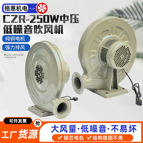 批发永强CZR-250W中压低噪音吹风机CZR-LY80气模中压风机炉灶风机