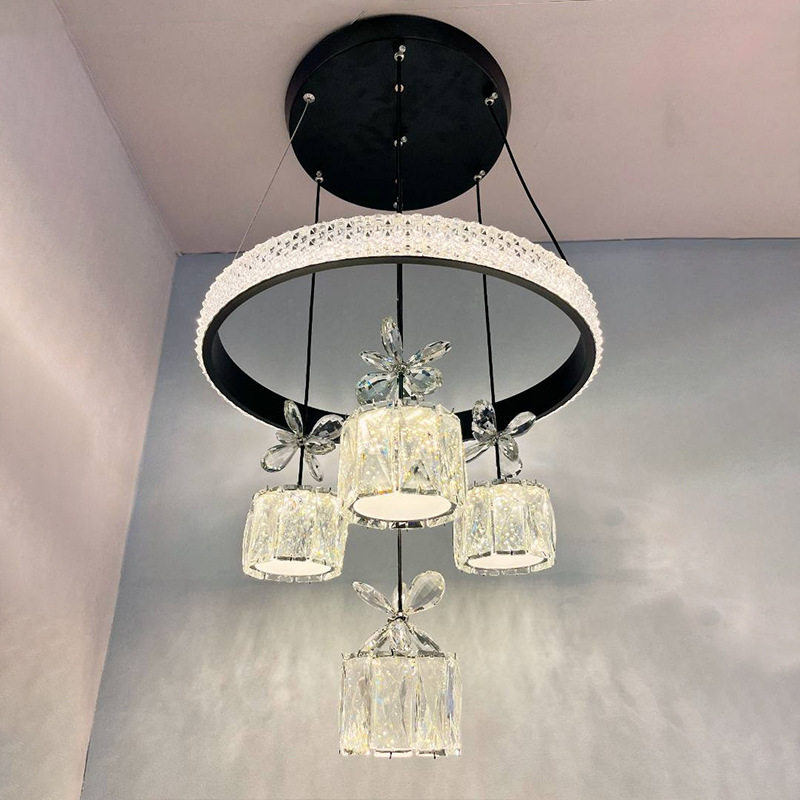 餐厅吊灯led水晶吊灯现代简?