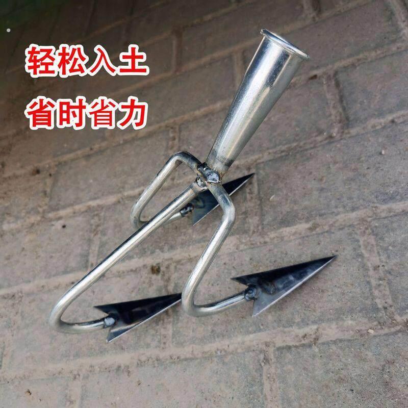 加厚松土神器翻地农用三齿耙子三角形锄头新款除草挠地耙子鸡爪
