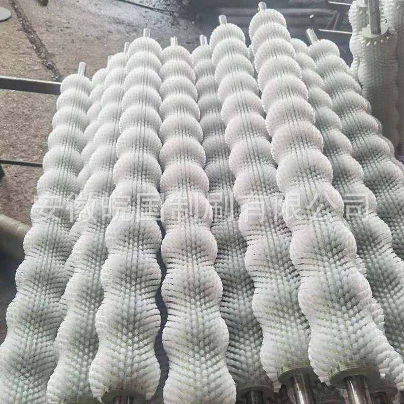 萝卜土豆清洗去皮机毛刷辊 除尘抛光异型毛刷波浪形尼龙丝毛刷辊
