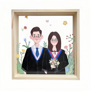 金鱼花火手绘 丙烯画照片定制母亲节礼物闺蜜生日情侣520结婚祝福