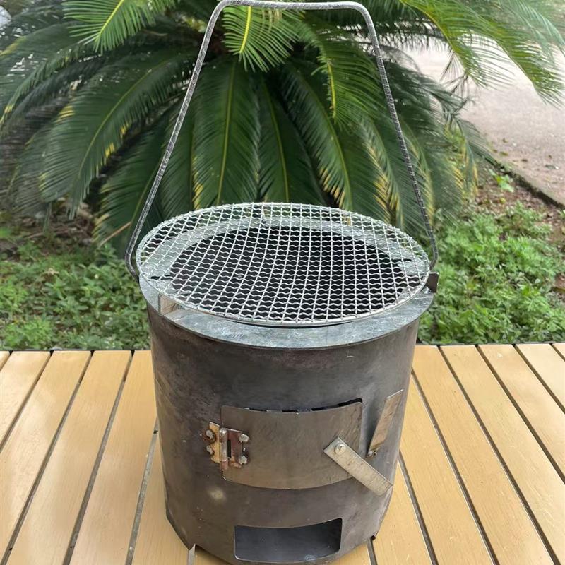 新款加厚柴火炉烧烤炉家用室内户外野炊便携式露营耐烧猛火灶煮饭