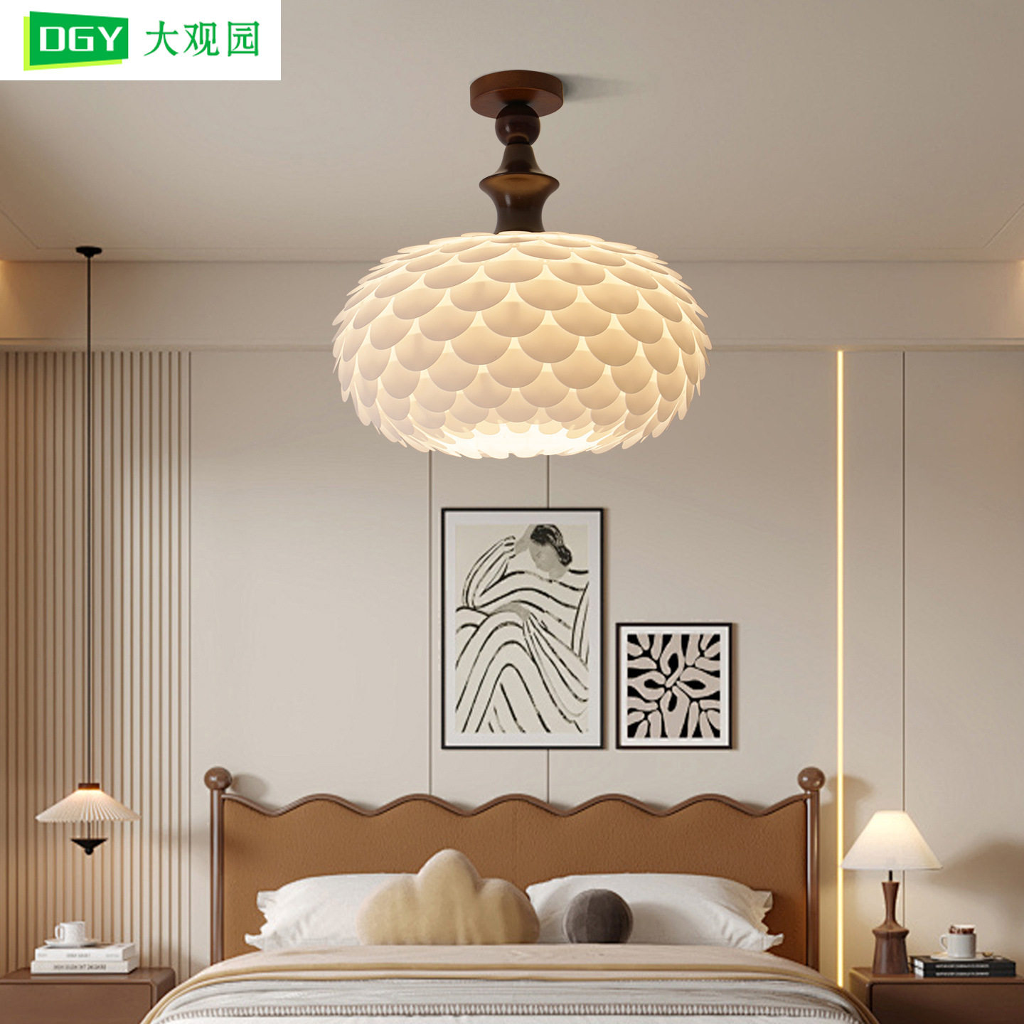 中古风卧室护眼吸顶灯美式复古浪漫网红创意儿童房灯中山灯具194L