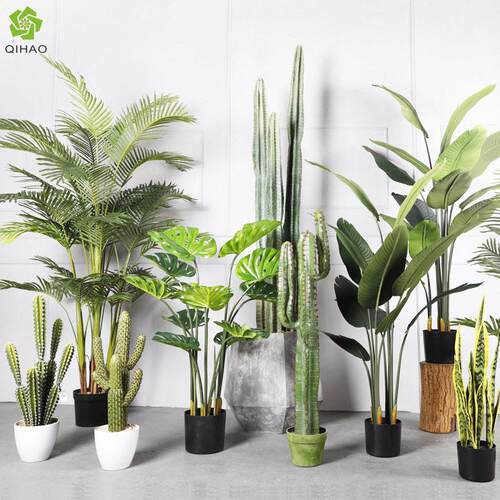 彷真绿色植物盆栽 室内大型彷真树植物家居落地式 彷真龟背芋假树