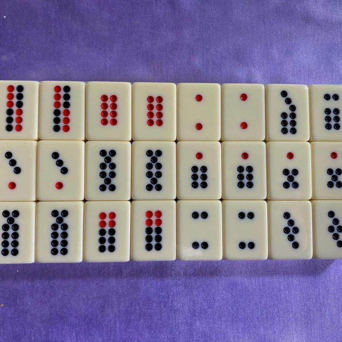 老式骨牌4牌九24张高档骨牌精湛工艺专业麻将游戏体验
