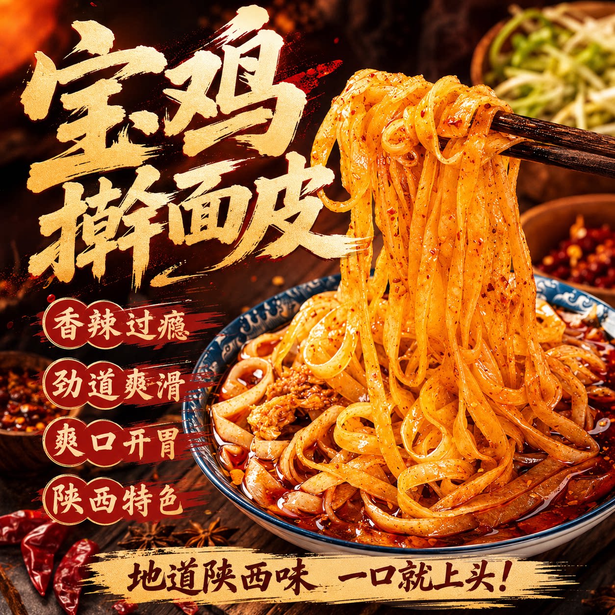 杂八得陕西宝鸡擀面皮非油炸