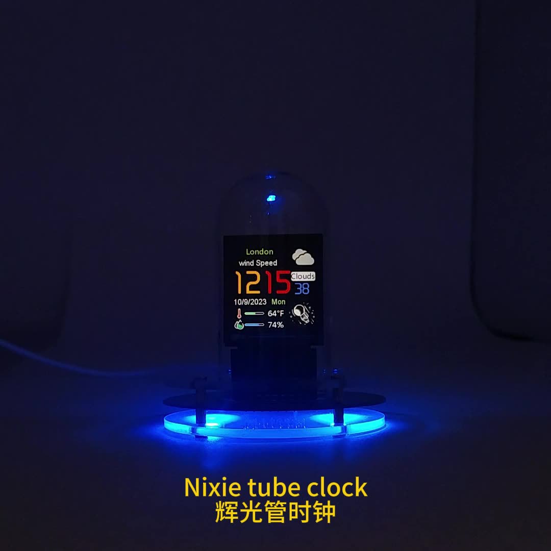 拟辉光管RGB桌面台钟新品
