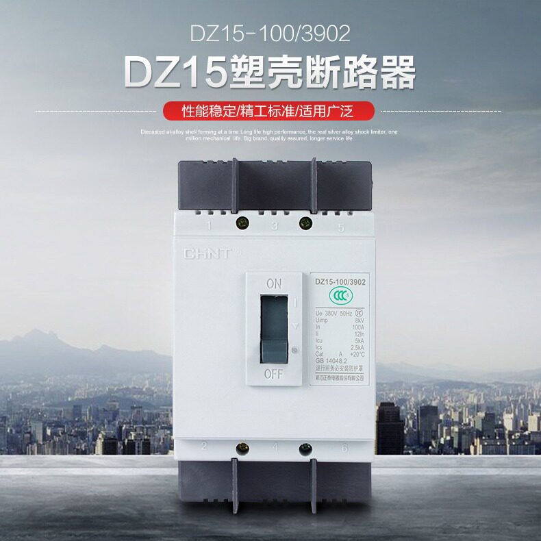 DZ15塑壳断路器2P3P100A大功率空开断路器外壳式空气开关