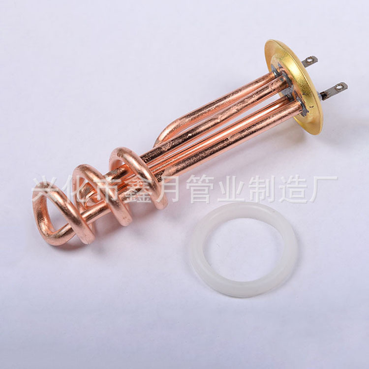 开水器铜电热管 开水箱紫铜加热管  铜开水器电热管图片