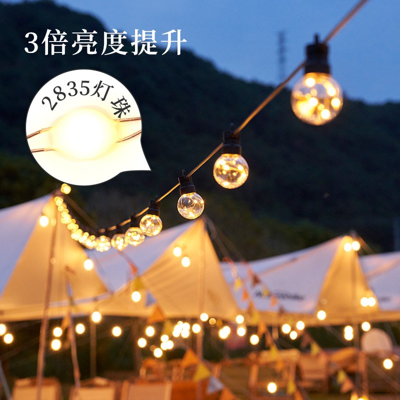 跨境G50球泡铜线彩灯LED太阳能灯串花园庭院圣诞装饰防水球泡灯串