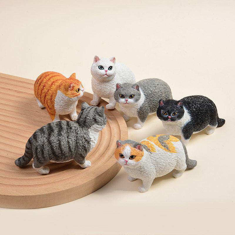 小肥猫仿真猫咪桌面萌宠摆件创意树脂工艺品摆设宠物猫橘白黑