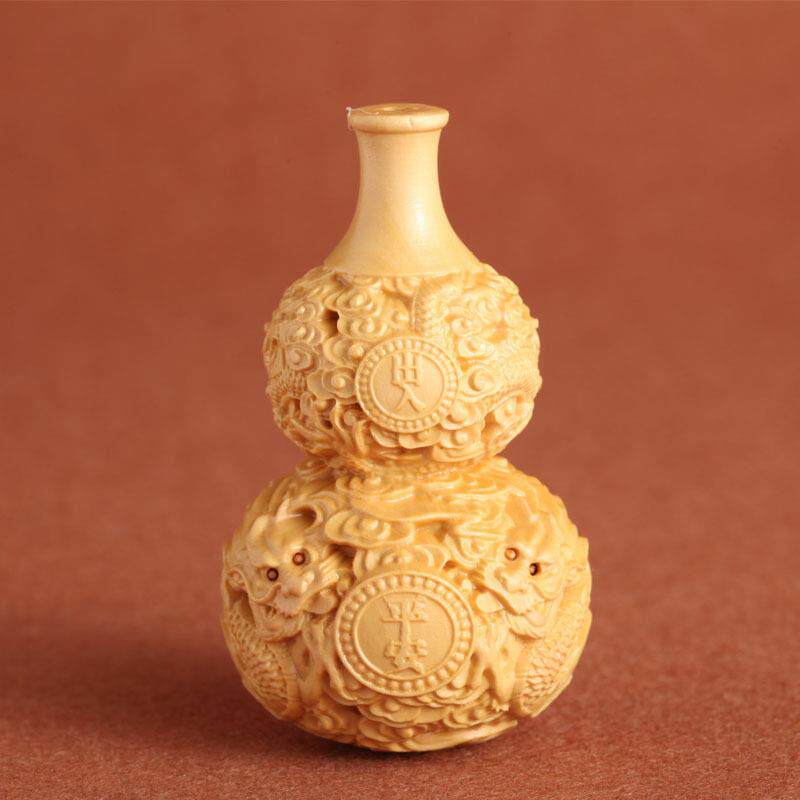 厂家黄杨木雕刻手把件饰品龙葫芦吊坠汽车挂件工艺品饰品