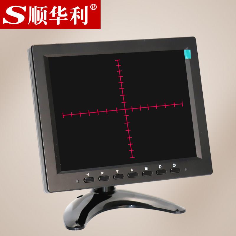 高清8寸液晶工业级监控显示器工业显微镜显示屏内置可移动十字线