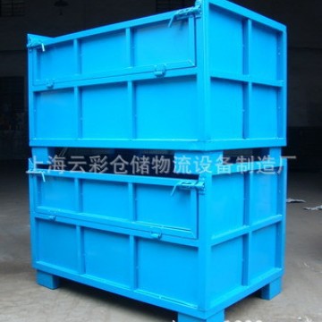 武汉汽车零部件周转料架钢制周转箱金属波纹板箱金属箱铁板箱