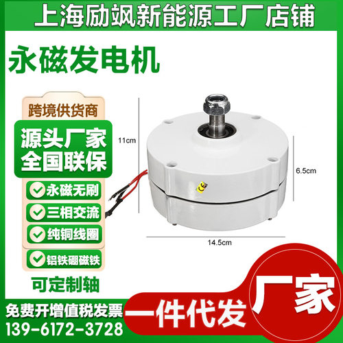 厂家直销100W12v24v家用三相交流永磁同步发电机