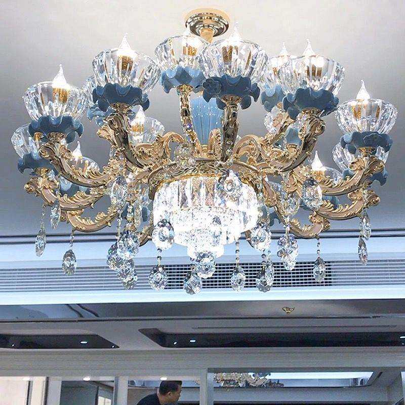 欧式水晶吊灯客厅灯三室两厅灯具套餐组合餐厅奢华大气法式轻奢灯