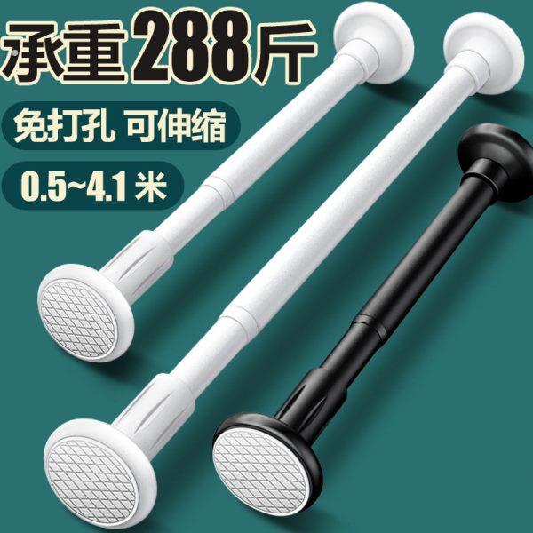 申缩直管晾衣架活动伸缩杆窗帘杆一根免打洞窗帘杆一根棍衣架伸缩图片