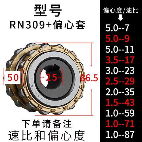 整体偏心轴承RN309M减速机轴承双排圆柱滚子轴承