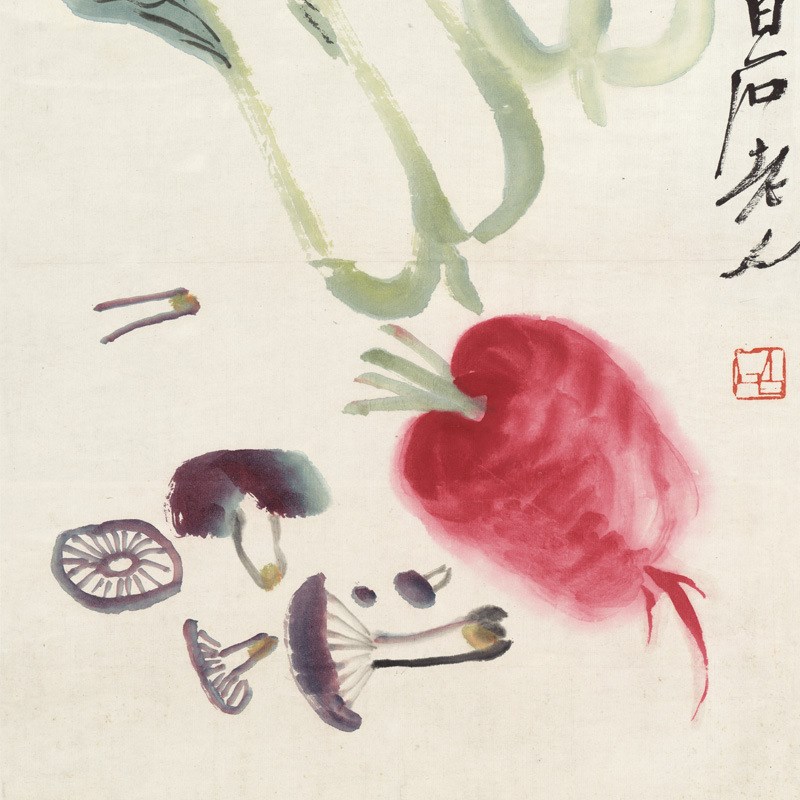 齐白石艺术微喷家居客厅书房装饰画条幅花鸟草虫名人字画画