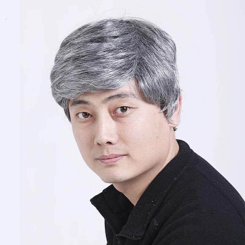 假发扮演老爷爷 表演假发道具白色假发套 表演老人假发男短发假发