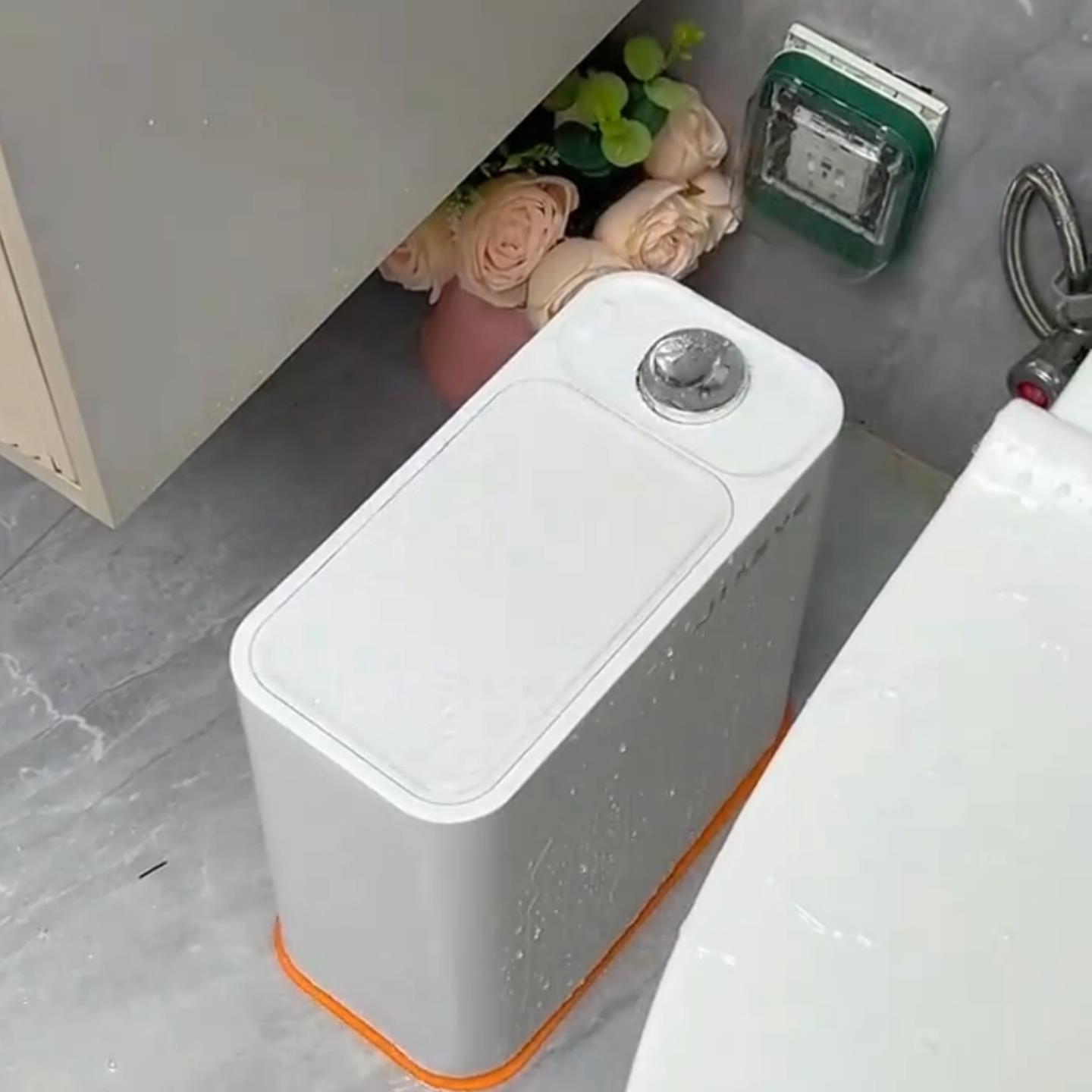 创意夹缝垃圾桶卫生间加厚窄型垃圾桶高颜值按压厨余垃圾桶高级感
