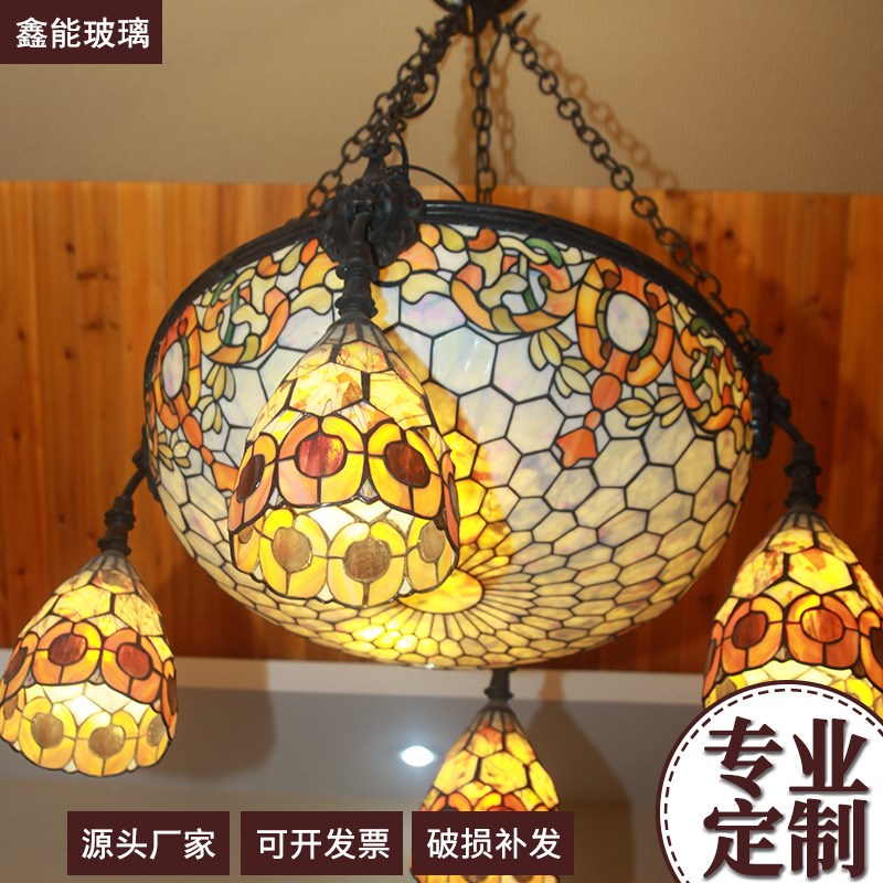 欧式复古台灯卧室结婚庆美式布艺台灯婚房客厅仿古床头柜灯玻璃灯