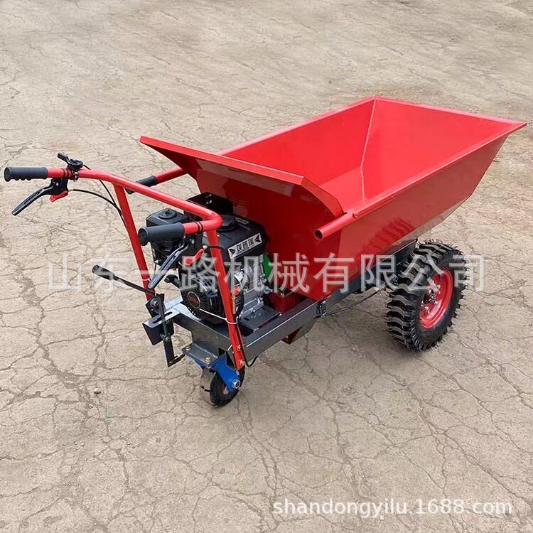 建筑用170F汽油手推车轻便推车式运输车泥土砂石柴油搬运车