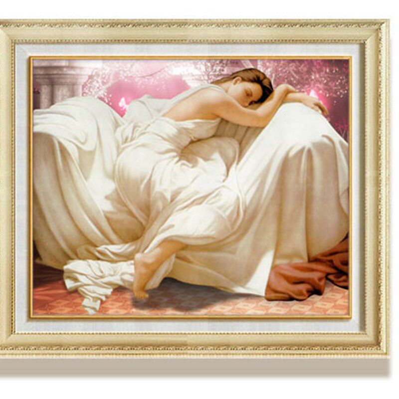 简约欧式有框画卧室床头玄关墙画宾馆客房壁画酒店客房挂画睡美人