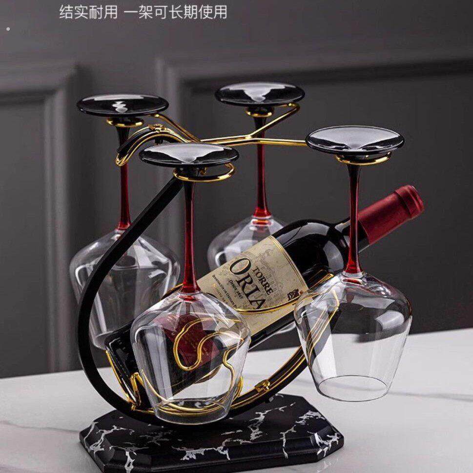 红酒杯架子高脚杯倒挂架轻奢欧式葡萄酒酒瓶家用酒柜摆件创意收纳