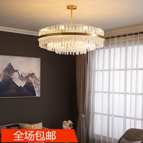 设计师轻奢后现代全铜吊灯样板间客厅灯水晶灯餐厅灯卧室网红灯