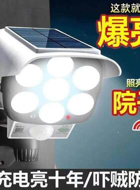 假监视器彷真彷真监控太阳能庭院灯人体感应户外院子灯智能照明防