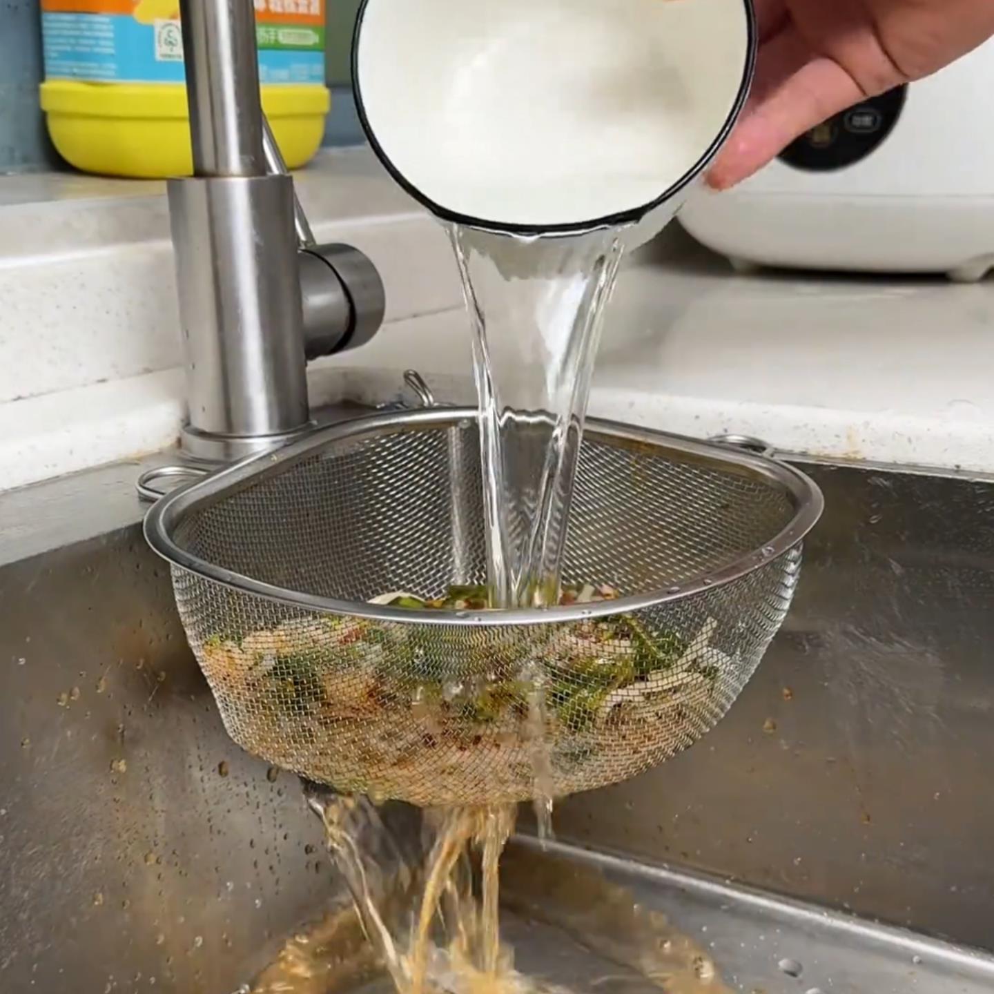 厨房剩菜剩饭过滤神器不锈钢残渣过滤网水槽垃圾漏网沥水篮漏水筐