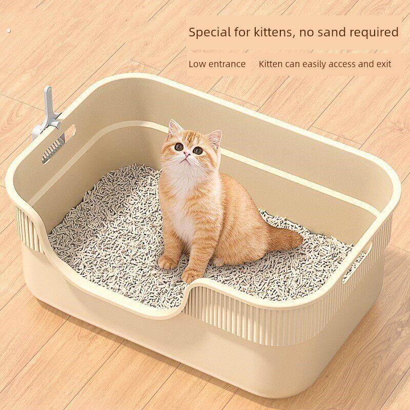 猫砂盆厕所小号幼猫专用盆半封闭防外溅猫咪砂盘屎盆小猫新手养猫