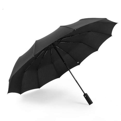 自动12骨防风全自动雨伞男士商务纯色折叠雨伞雨伞定制礼品广告伞